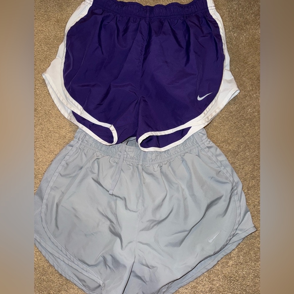 Nike Women's Athletic Shorts in Purple and Gray DriFit